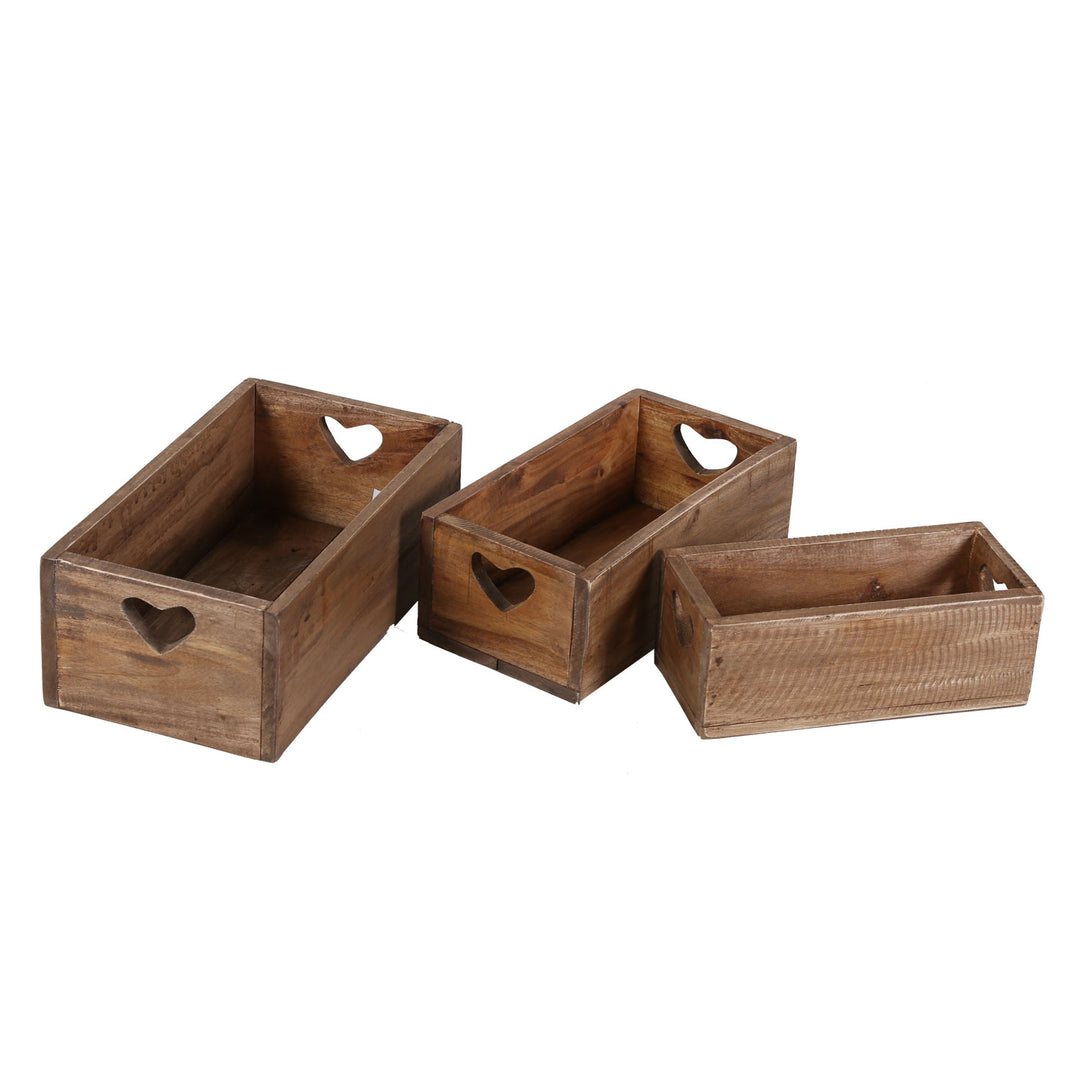 Teak wood box, set of 3 Lucia