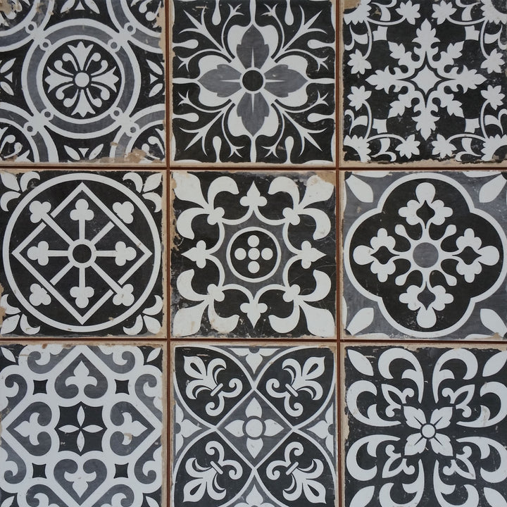 Moroccan tiles Rahel Black Patchwork