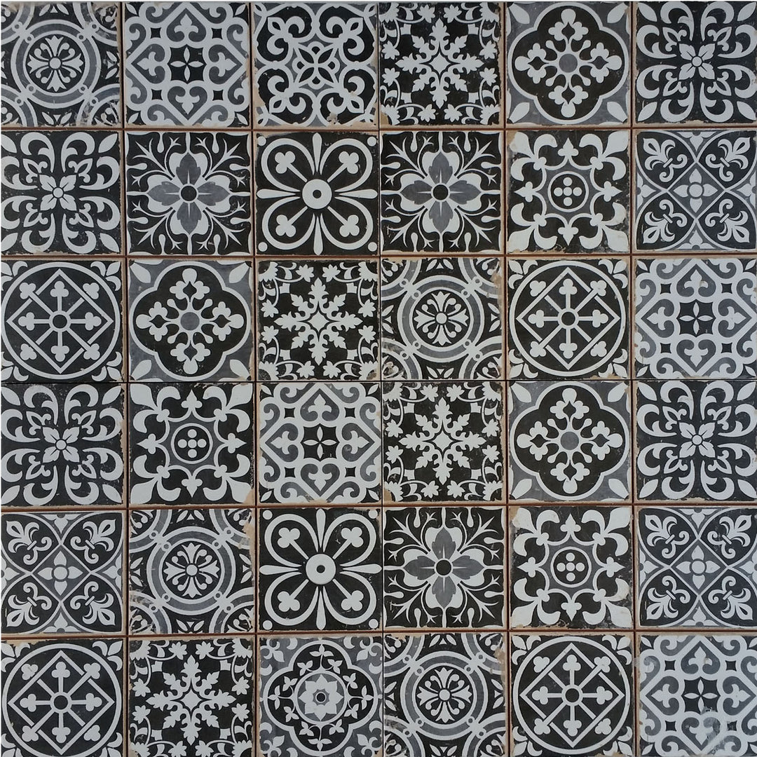 Moroccan tiles Rahel Black Patchwork