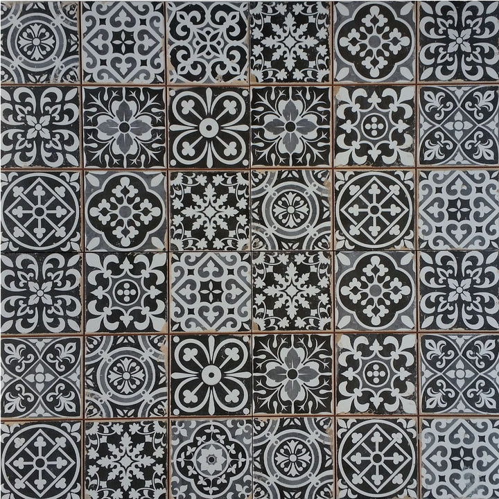 Moroccan tiles Rahel Black Patchwork