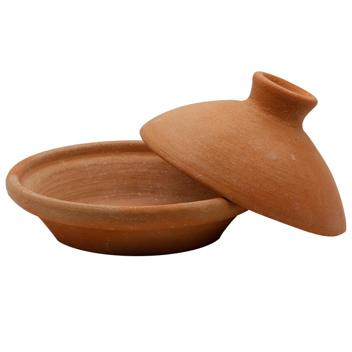 Dutch oven Tagine 20 cm made of natural clay and clay, unglazed as a traditional casserole