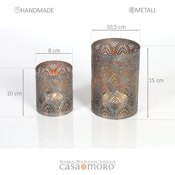 Set of 2 Lauro tea light holders
