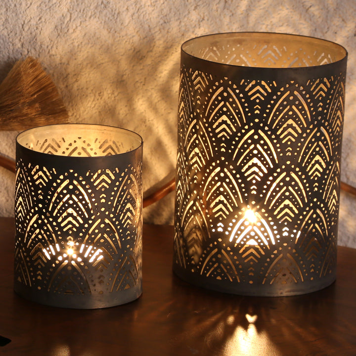Set of 2 Lauro tea light holders