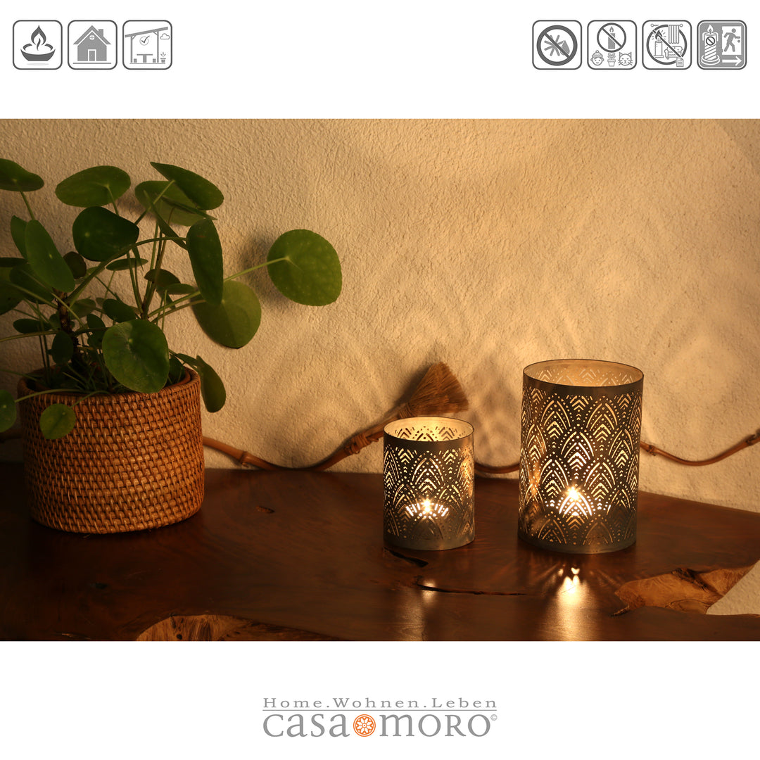 Set of 2 Lauro tea light holders