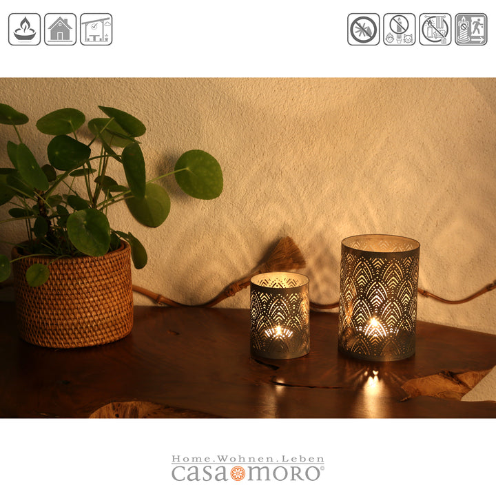 Set of 2 Lauro tea light holders