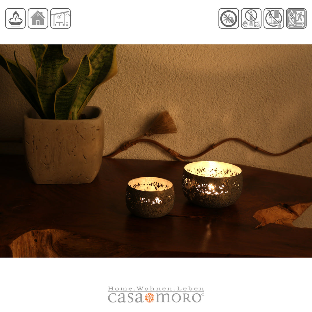 Set of 2 Massimo tea light holders