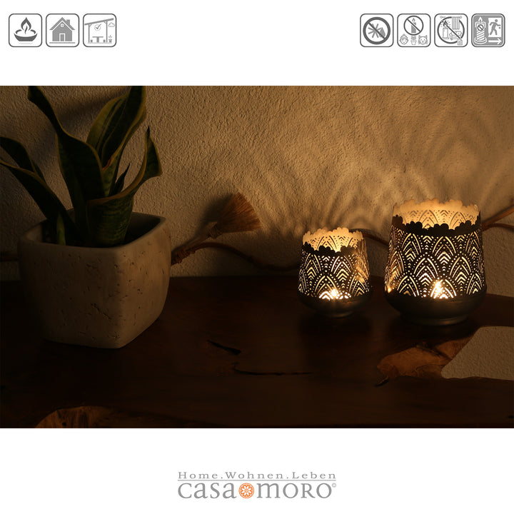 Set of 2 Rico tea light holders