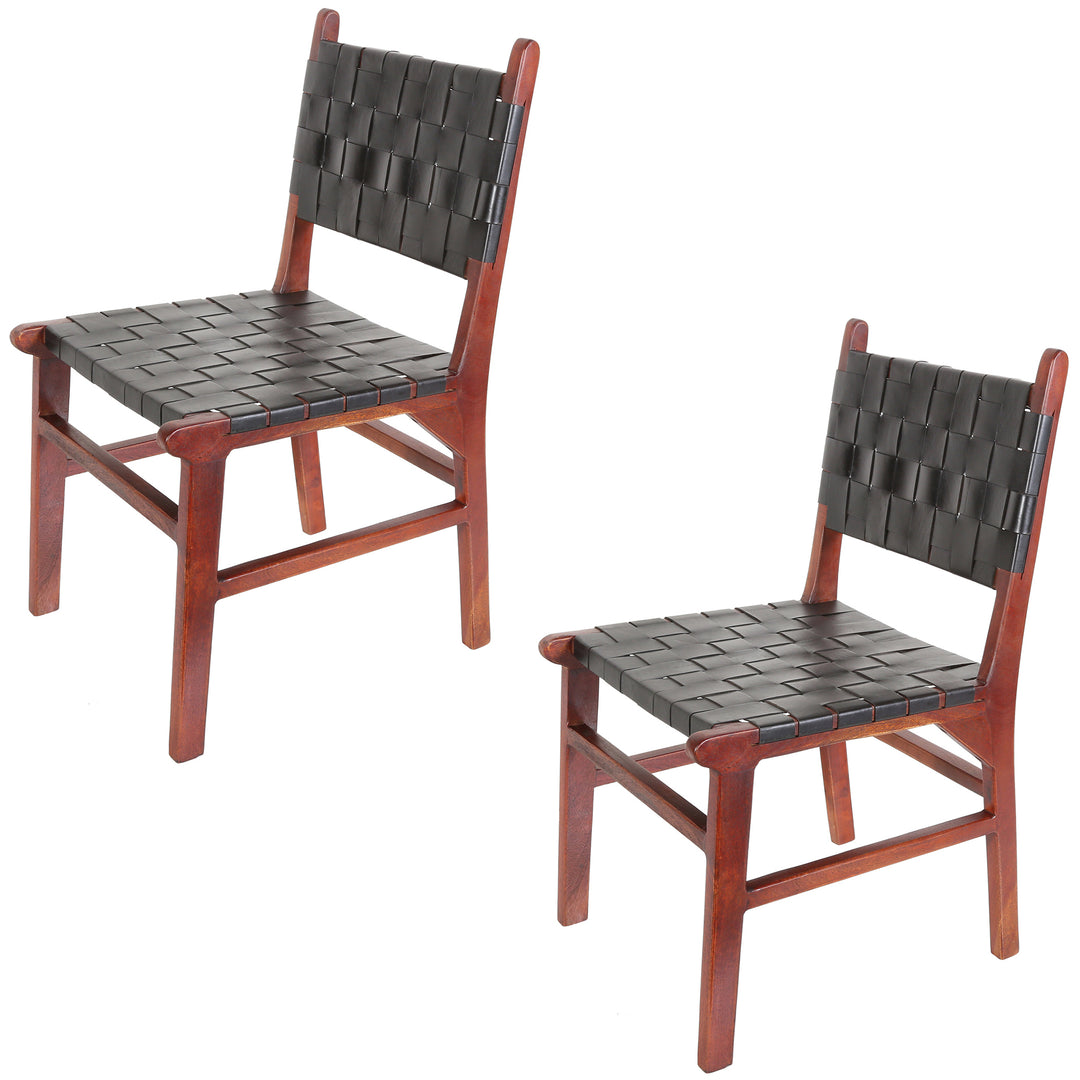 Dining chair Leather chair Black