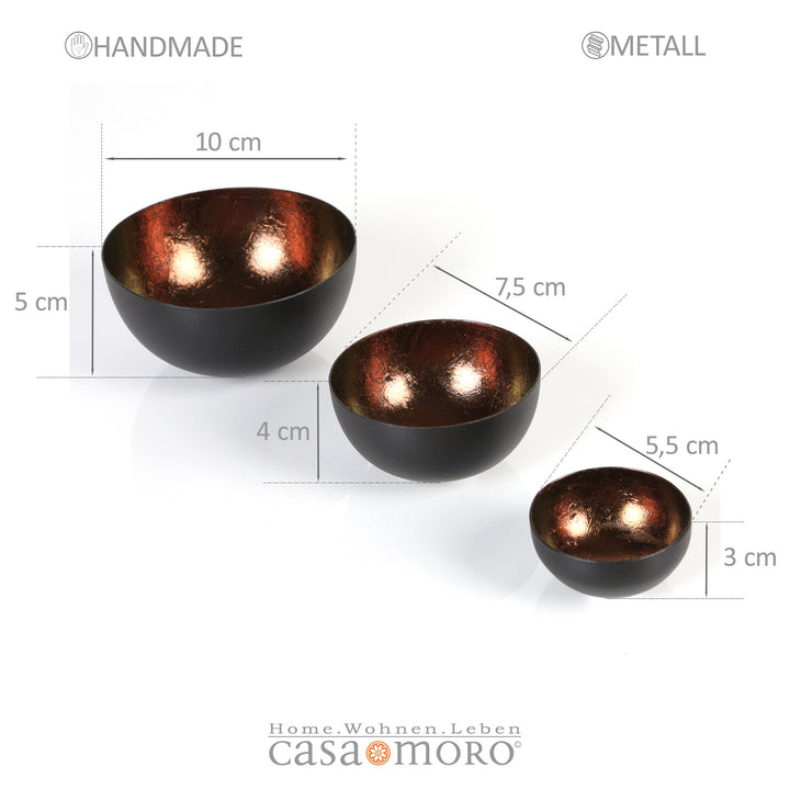 Set of 3 Meo Brown Tealight Holders
