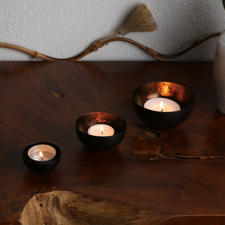 Set of 3 Meo Brown Tealight Holders