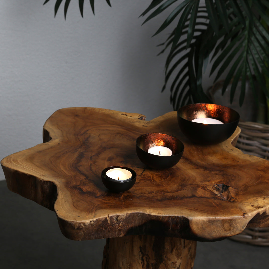 Set of 3 Meo Brown Tealight Holders
