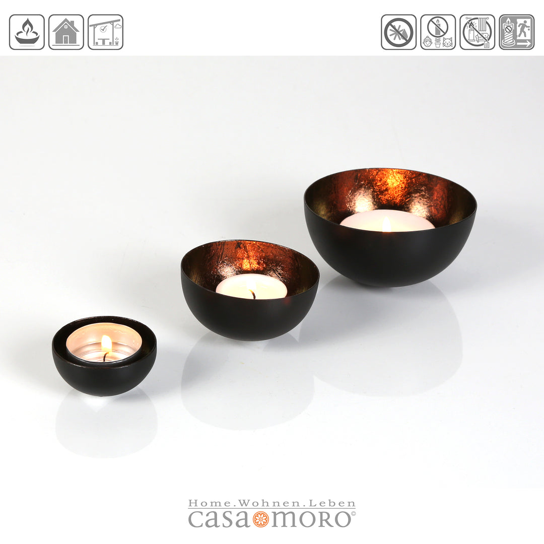 Set of 3 Meo Brown Tealight Holders