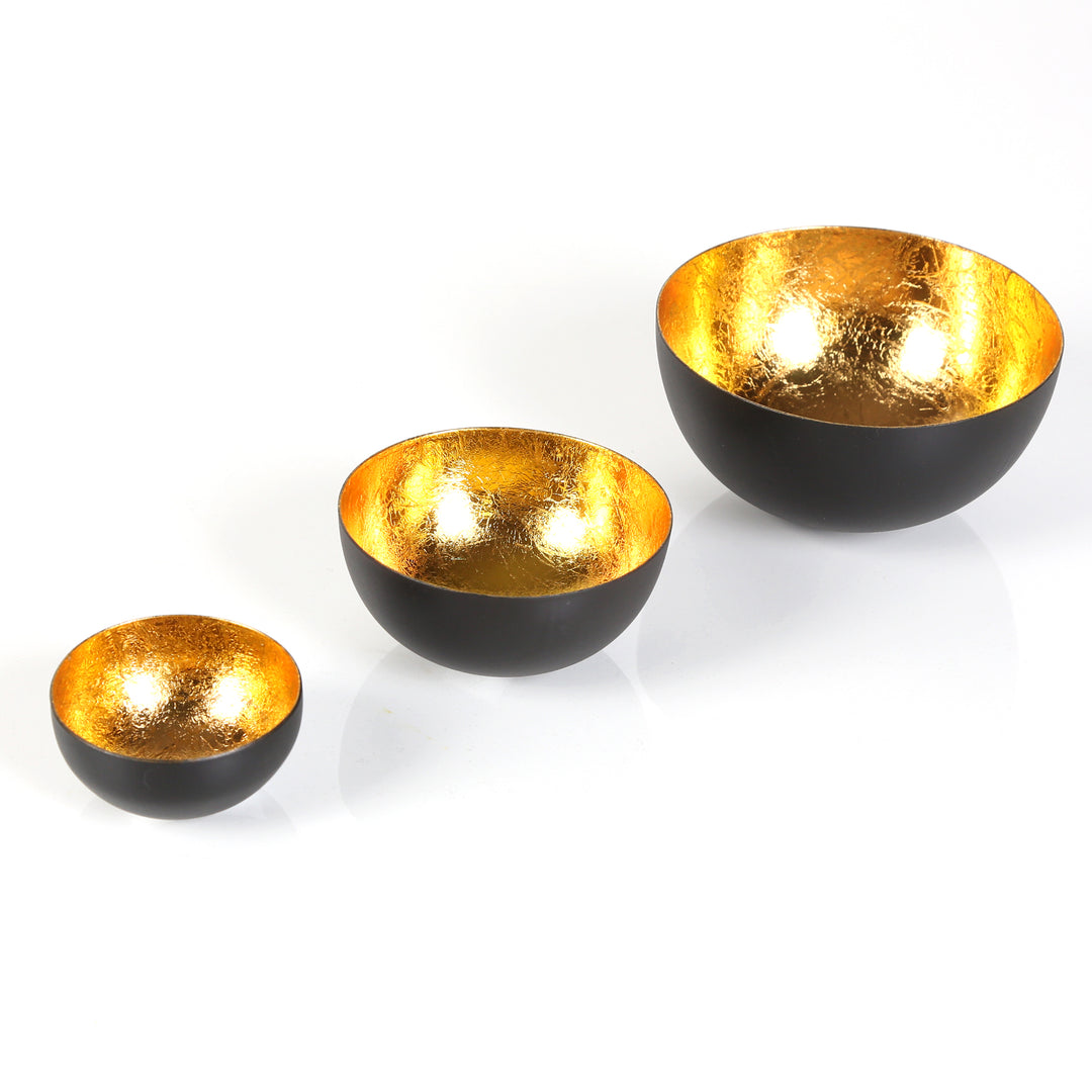 Set of 3 Meo Gold Tealight Holders