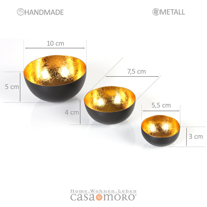 Set of 3 Meo Gold Tealight Holders