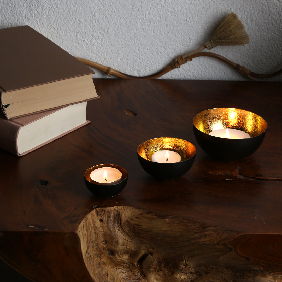 Set of 3 Meo Gold Tealight Holders
