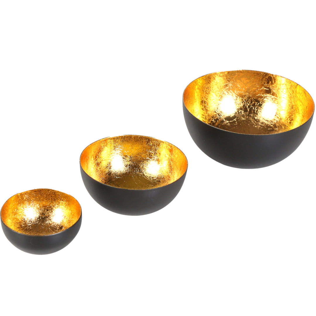 Set of 3 Meo Gold Tealight Holders
