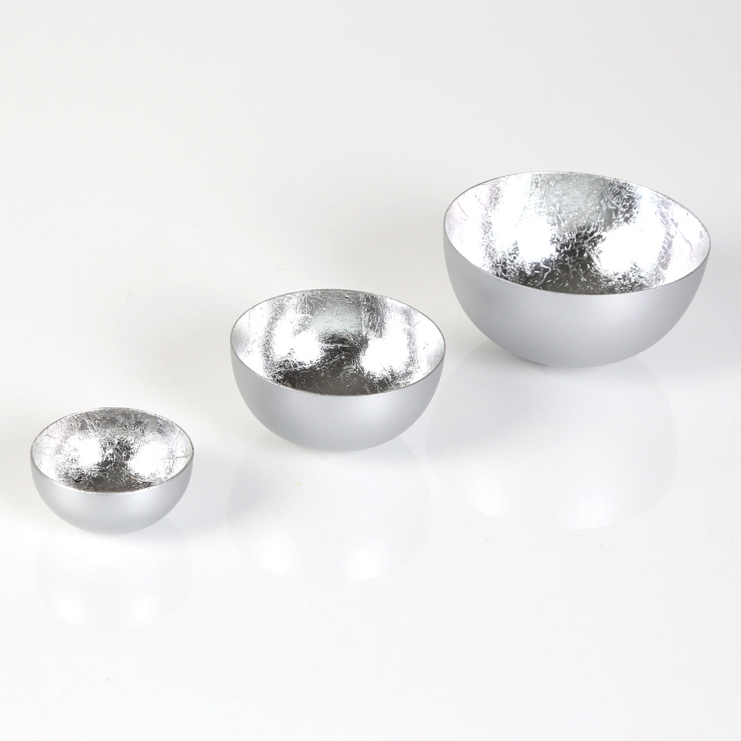 Set of 3 Meo Silver Tealight Holders