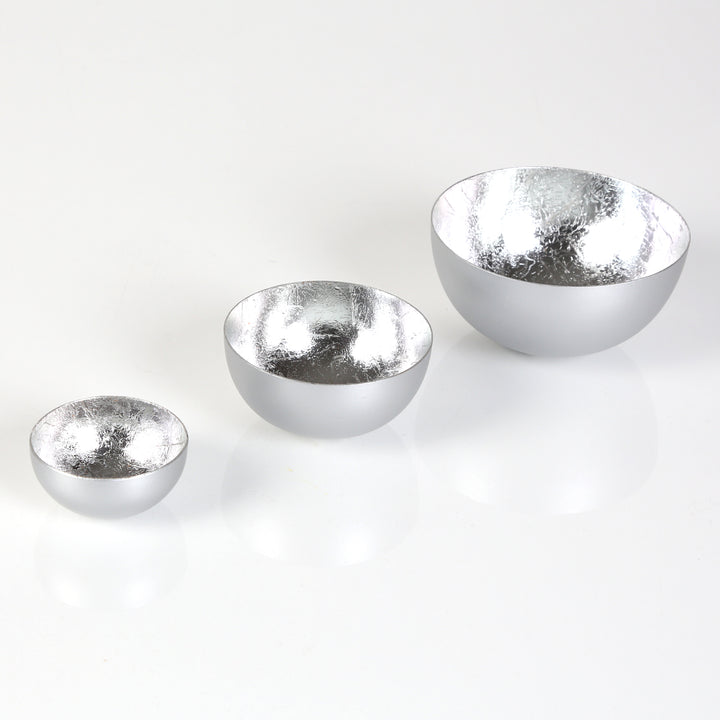 Set of 3 Meo Silver Tealight Holders