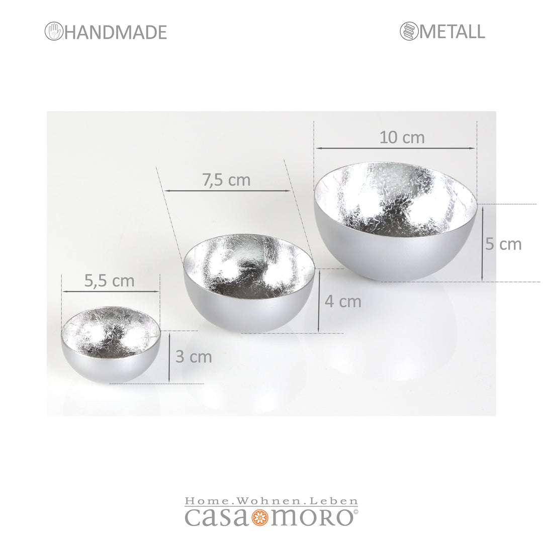 Set of 3 Meo Silver Tealight Holders