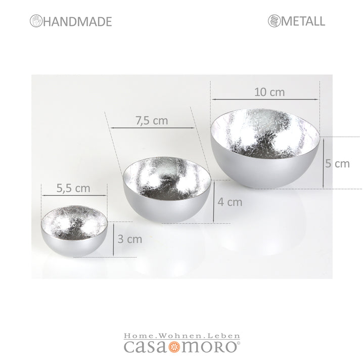 Set of 3 Meo Silver Tealight Holders