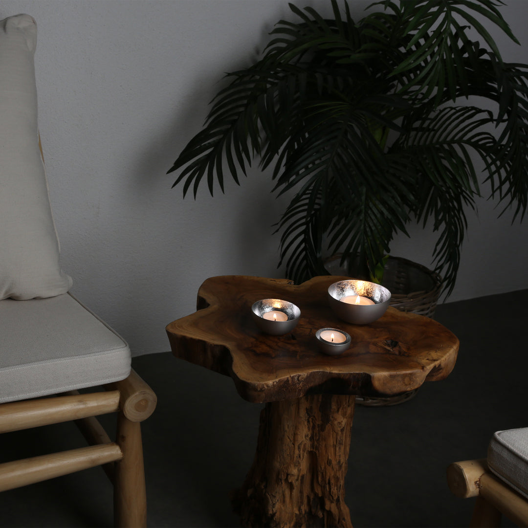 Set of 3 Meo Silver Tealight Holders