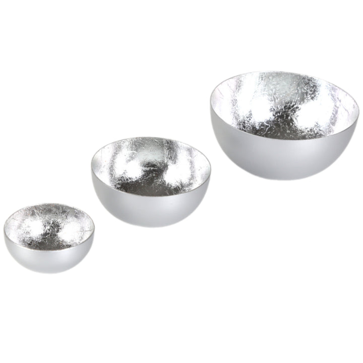 Set of 3 Meo Silver Tealight Holders