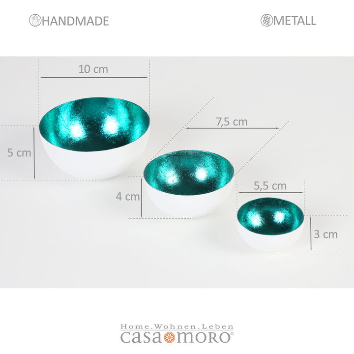 Set of 3 Meo Turquoise Tealight Holders