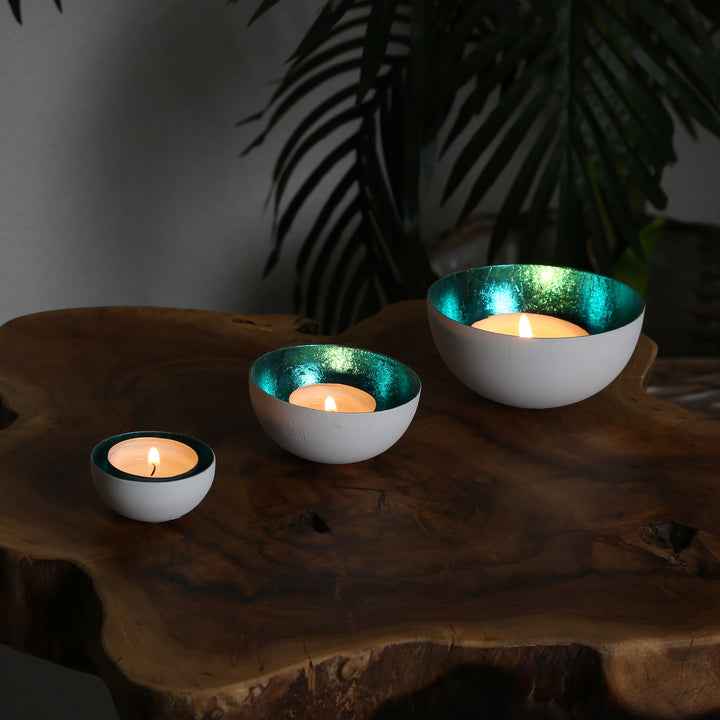 Set of 3 Meo Turquoise Tealight Holders
