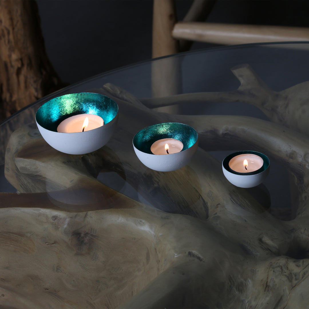 Set of 3 Meo Turquoise Tealight Holders