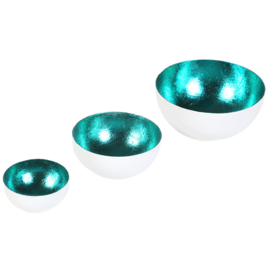 Set of 3 Meo Turquoise Tealight Holders