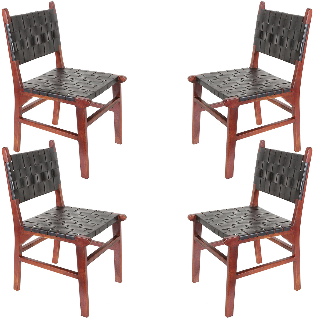 Dining chair Leather chair Black