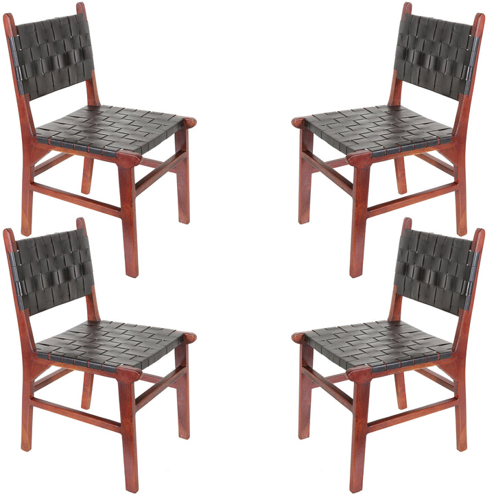 Dining chair Leather chair Black