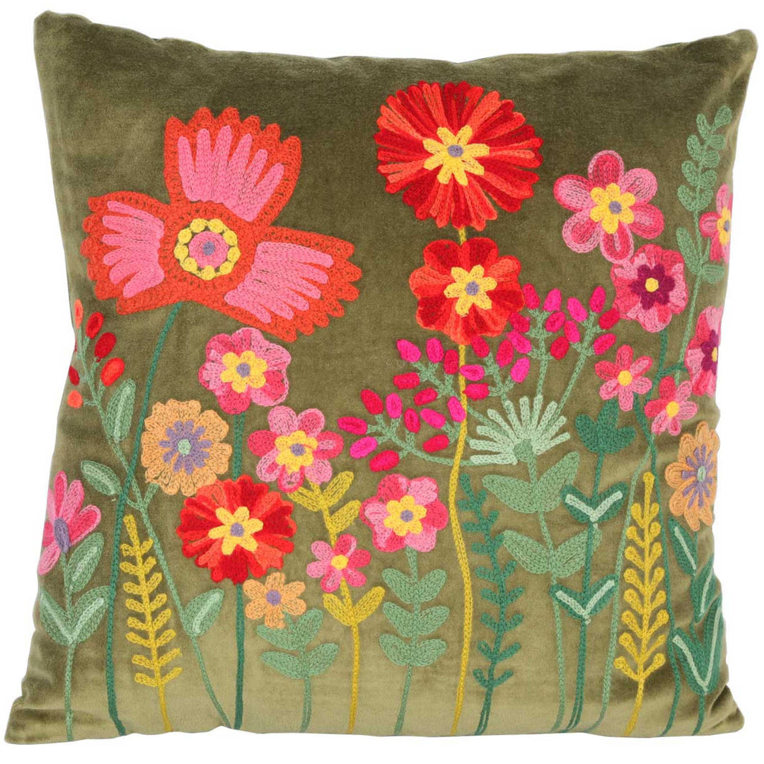 Livia decorative pillow with floral display