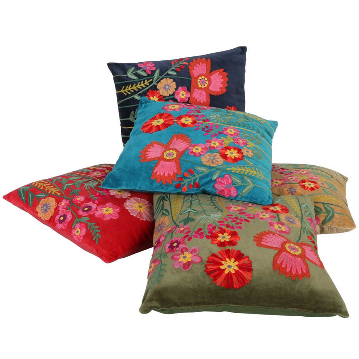 Livia decorative pillow with floral display