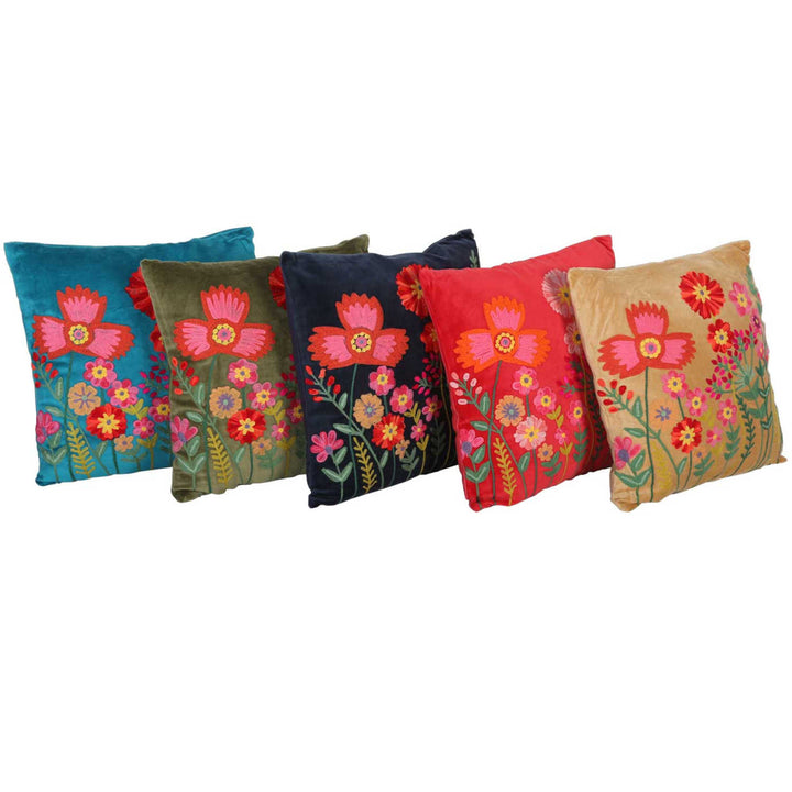 Livia decorative pillow with floral display