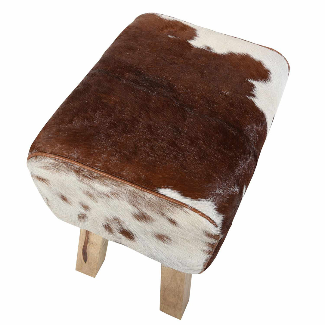 Genuine leather fur stool Benisha