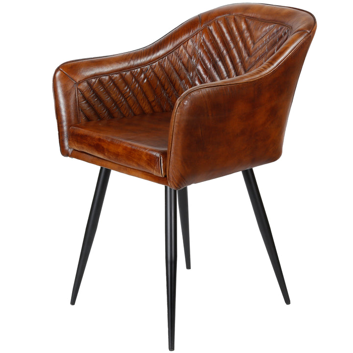 Brown leather armchair