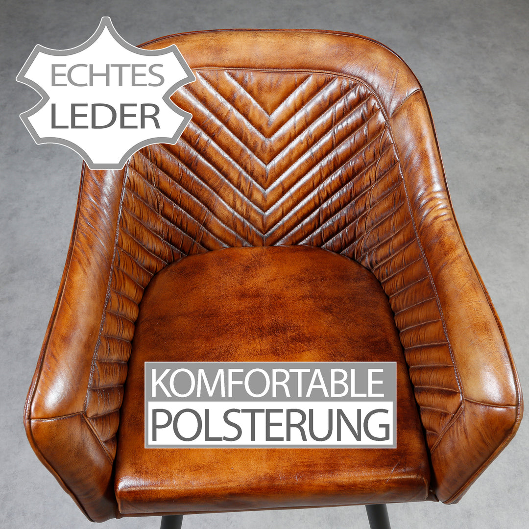 Brown leather armchair