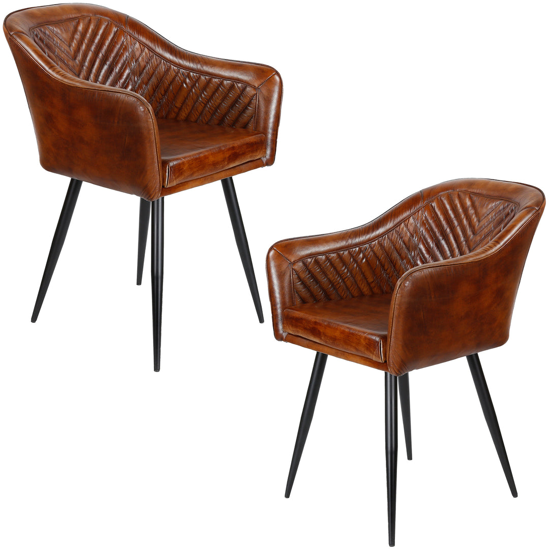 Brown leather armchair