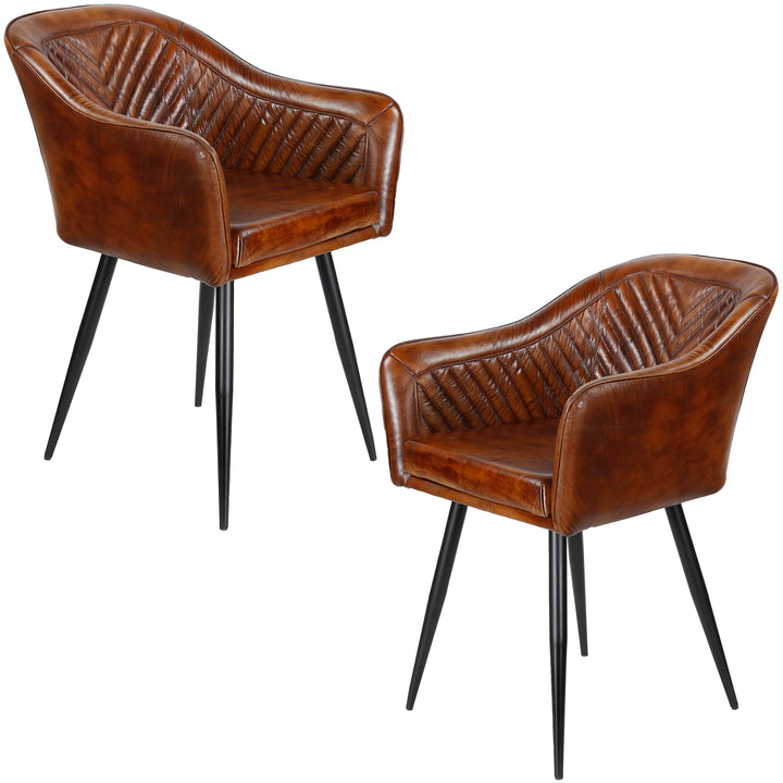 Brown leather armchair