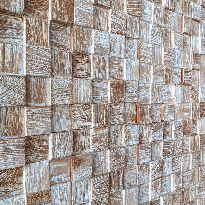 Wood wall paneling White Washed Cube