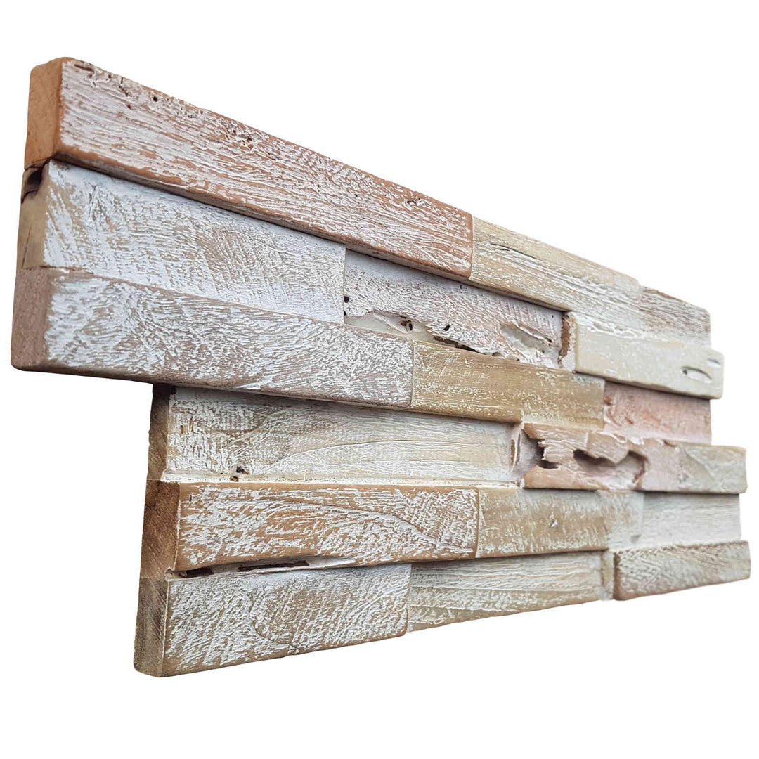 Wood wall paneling White Washed Coral