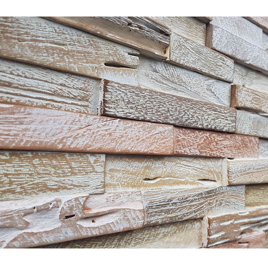 Wood wall paneling White Washed Coral