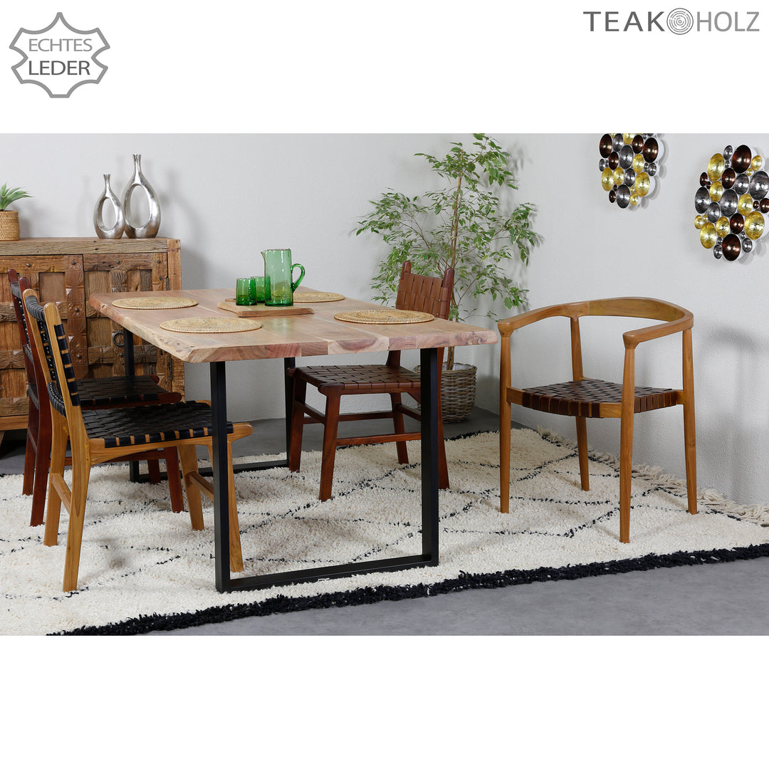 Leather dining chair