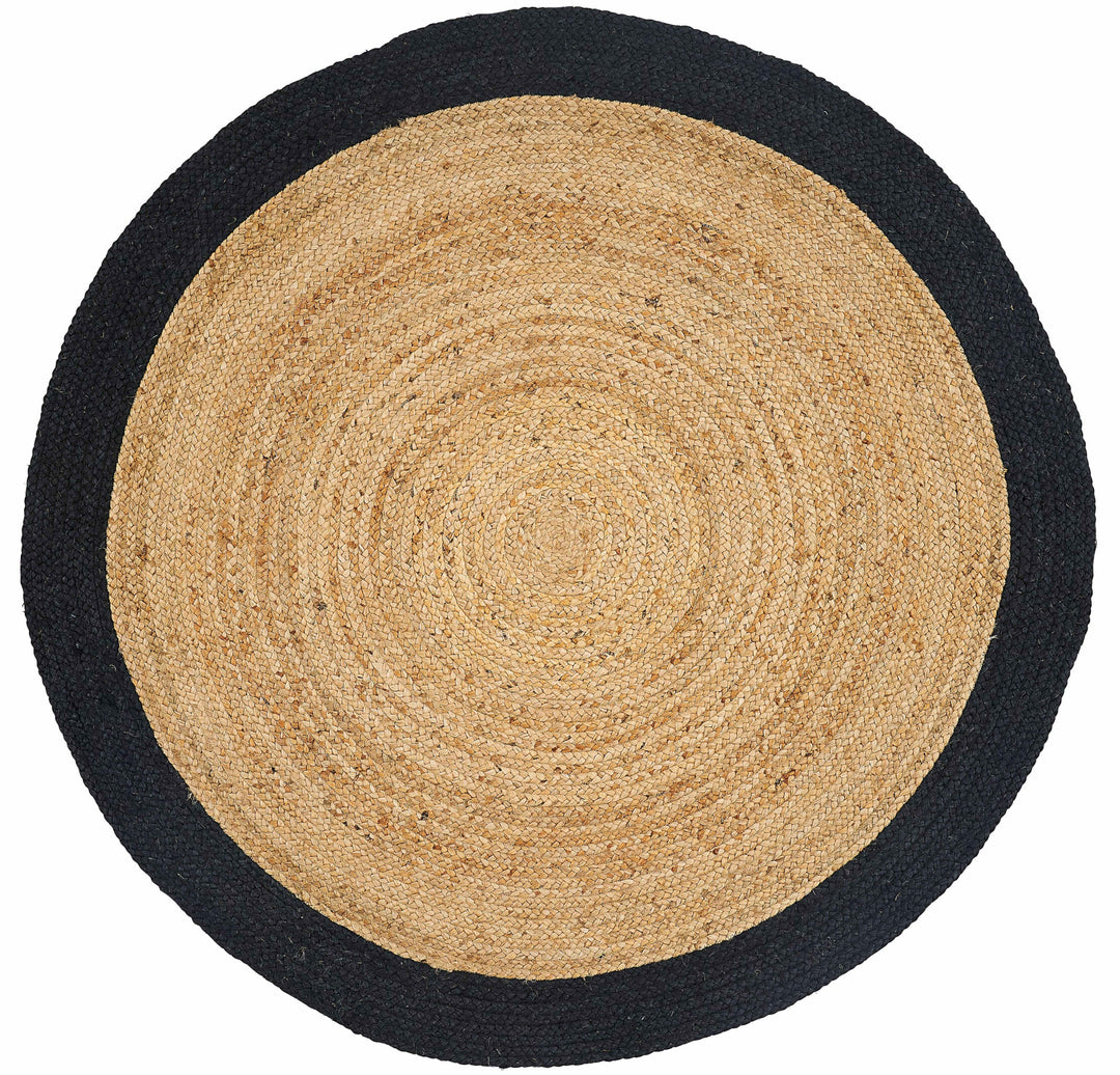 Jute rug Tamani Black Natural