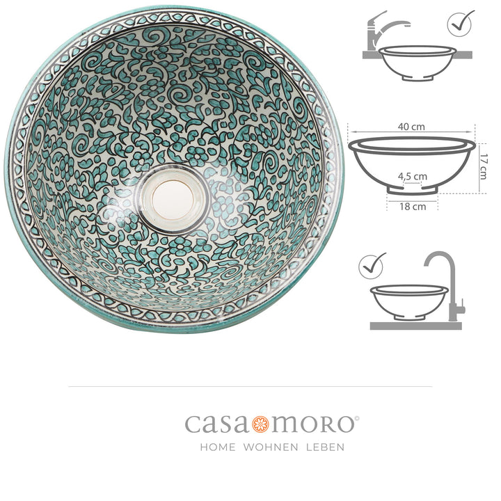 Countertop sink, round, 40 cm