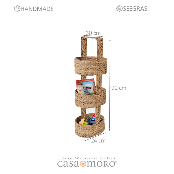 Stella wicker shelf with 3 shelves