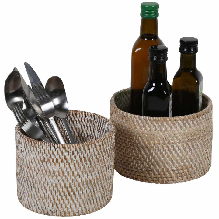 Cutlery basket Lilia White washed