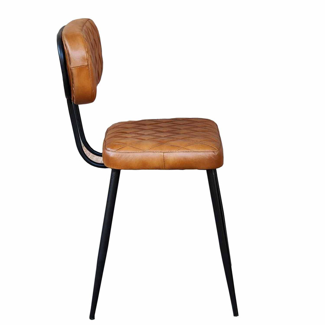 Sofia Cognac leather chair, set of 2