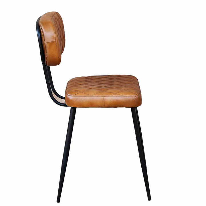 Sofia Cognac leather chair, set of 2